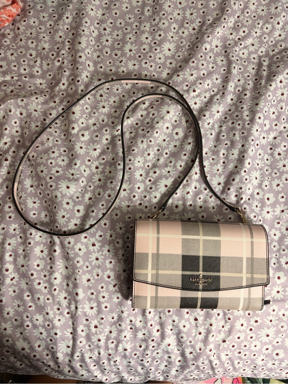 kate spade Pink Plaid Crossbody Bag